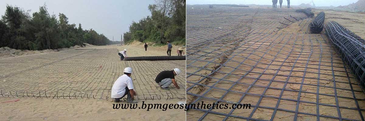 Steel Plastic Geogrid Reinforcement for Road Construction