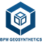 Géosynthétiques, géomembrane, logo du fabricant et du fournisseur de géotextile