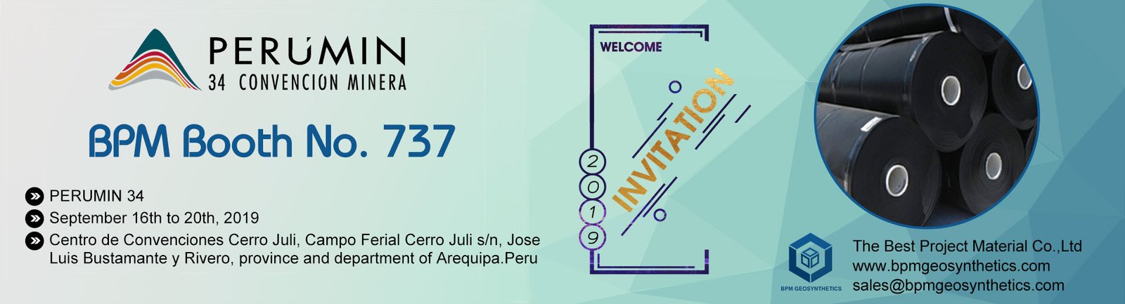 Jenis geosintetik BPM 6 akan Tampil di PERUMIN 34 di Peru 2019