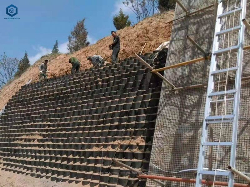 Géocellule BPM HDPE pour la protection des pentes